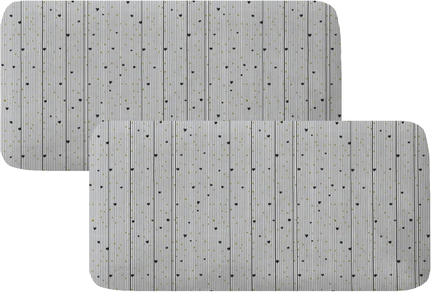 Stripe Heart Dot Loveseat Covers Couch Covers for 2 Cushion Couch, 2-Piece Stretch Sofa Slipcovers Anti-Slip Washable Furniture Protectors for Dogs Pets