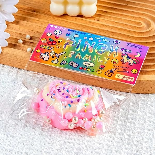 めろジョイ スクイーズ メロジョイ 水感 ぷにぷに ケーキ パン 公式 ストレス解消 握る 柔らかい シリコン 弾力性が高く 手作り 子供 大人 兼用 可愛い 水系 メロージョイ もちもち めろじょいスクイーズ ピンク - 1