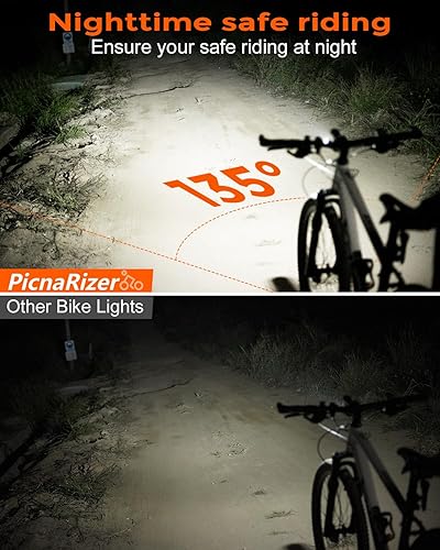 Miniatura 2 de Faro delantero de bicicleta de alto lúmenes, más de 2000 lúmenes, 6 LED, haz ancho súper brillante para conducción nocturna, luz delantera de