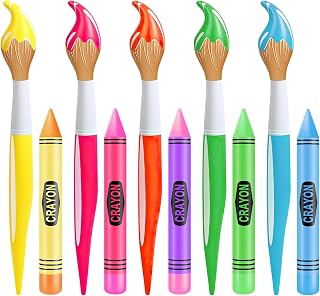 10 Pcs Back To School Party Balloons, Inflatable Large Paint Brush Crayons Foil Balloons for Kids Boys Girls School Party Photo Prop Supplies