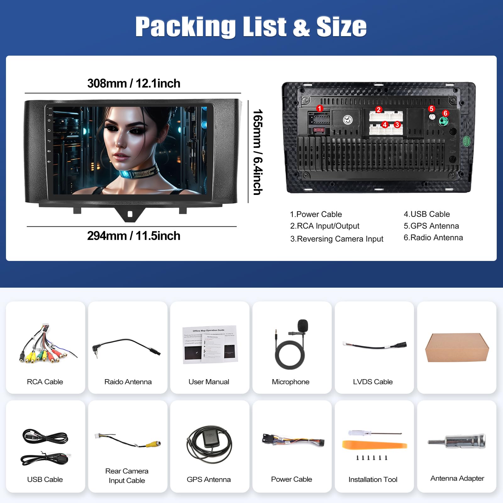 SIXWIN 8 Core 4GB+64GB Android 13 Autoradio con CarPlay/Android/DSP per Mercedes-Benz Smart Fortwo 2011-2015, 1280 * 720, 9" HD Schermo Navigatore GPS WiFi BT USB FM RDS Radio Mirror Link+32 band EQ