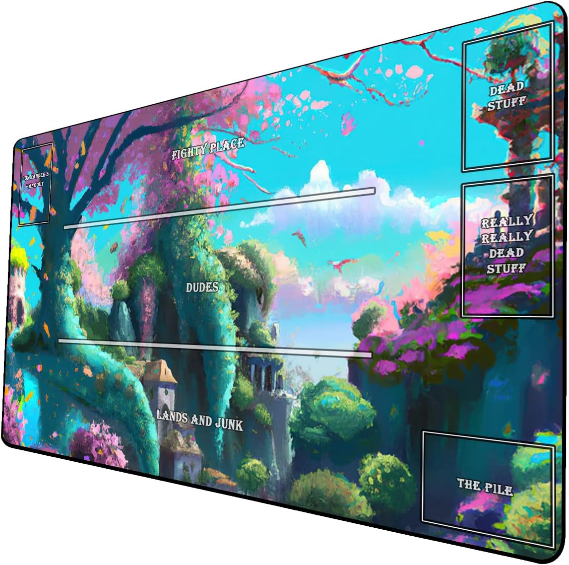 MTG Playmat - 24 x 14 Inches Trading Card Inked Game Playmat with Storage Bag and Smooth Rubber Surface