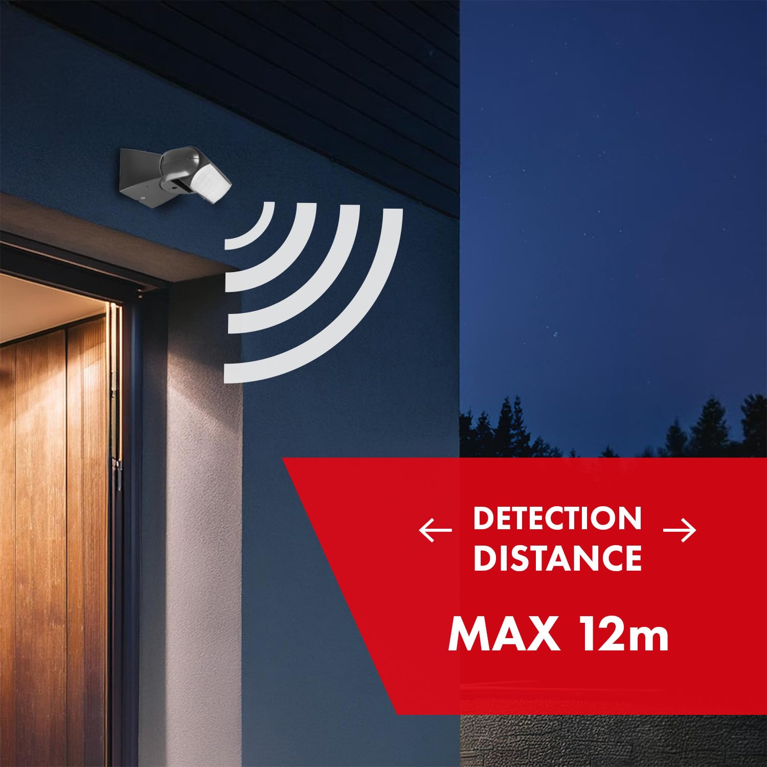 Maclean MCE201 GR Infrared PIR Motion Sensor Movement Detector IP65 Grey Range 12m - Image 2