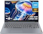 Lenovo IdeaPad Slim 3i Laptop, 15.6" FHD Anti-Glare, Intel N100, 4GB LPDDR5, 128GB SSD, Windows 11 in S Mode, SD Card Reader, Wi-Fi 6, Arctic Grey