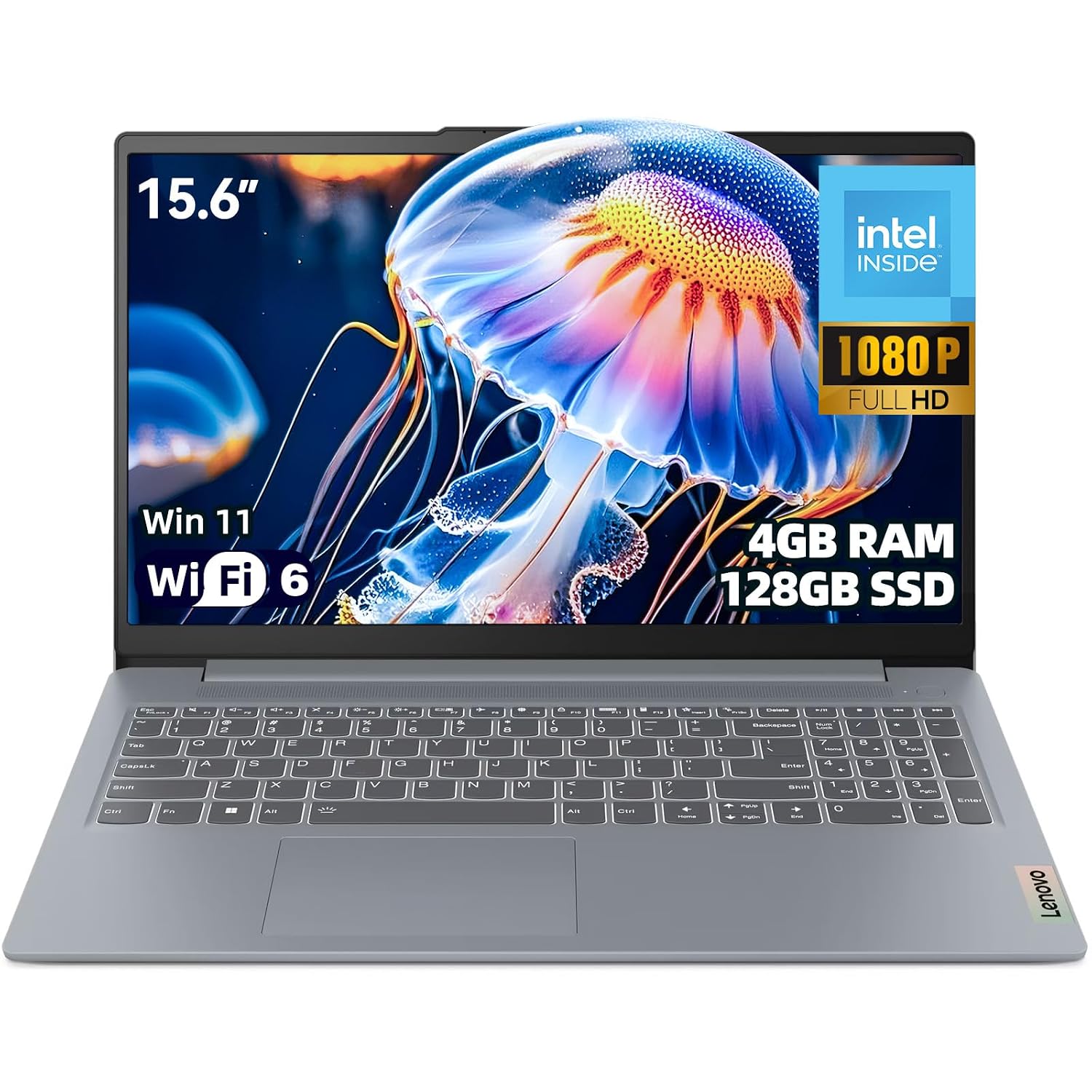 Lenovo IdeaPad Slim 3i Laptop, 15.6", Intel N100, 4GB, 128GB, Win11 S Mode