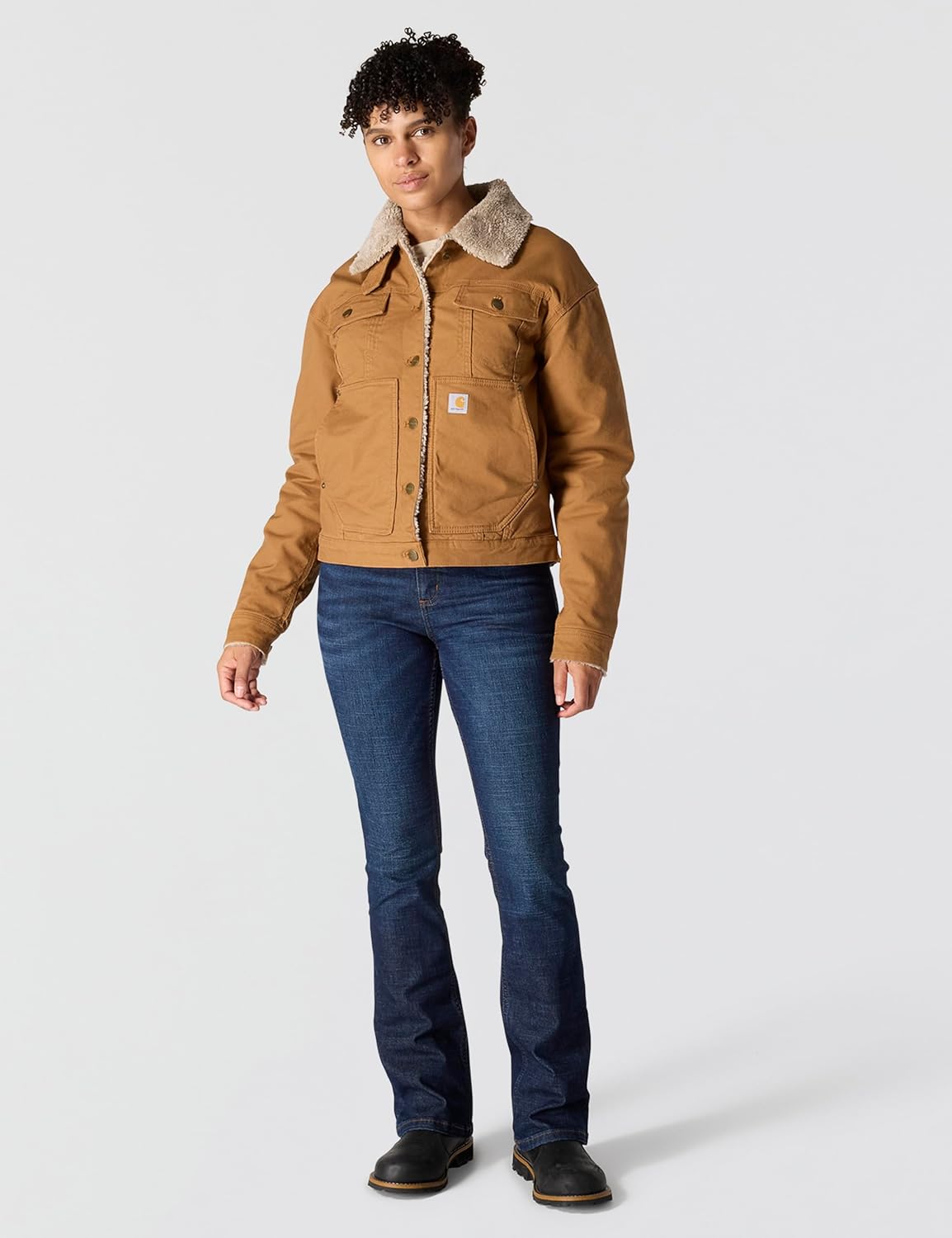 Carhartt Women's Rugged Flex® Loose Fit Canvas Sherpa-Lined Jacket - Image 3