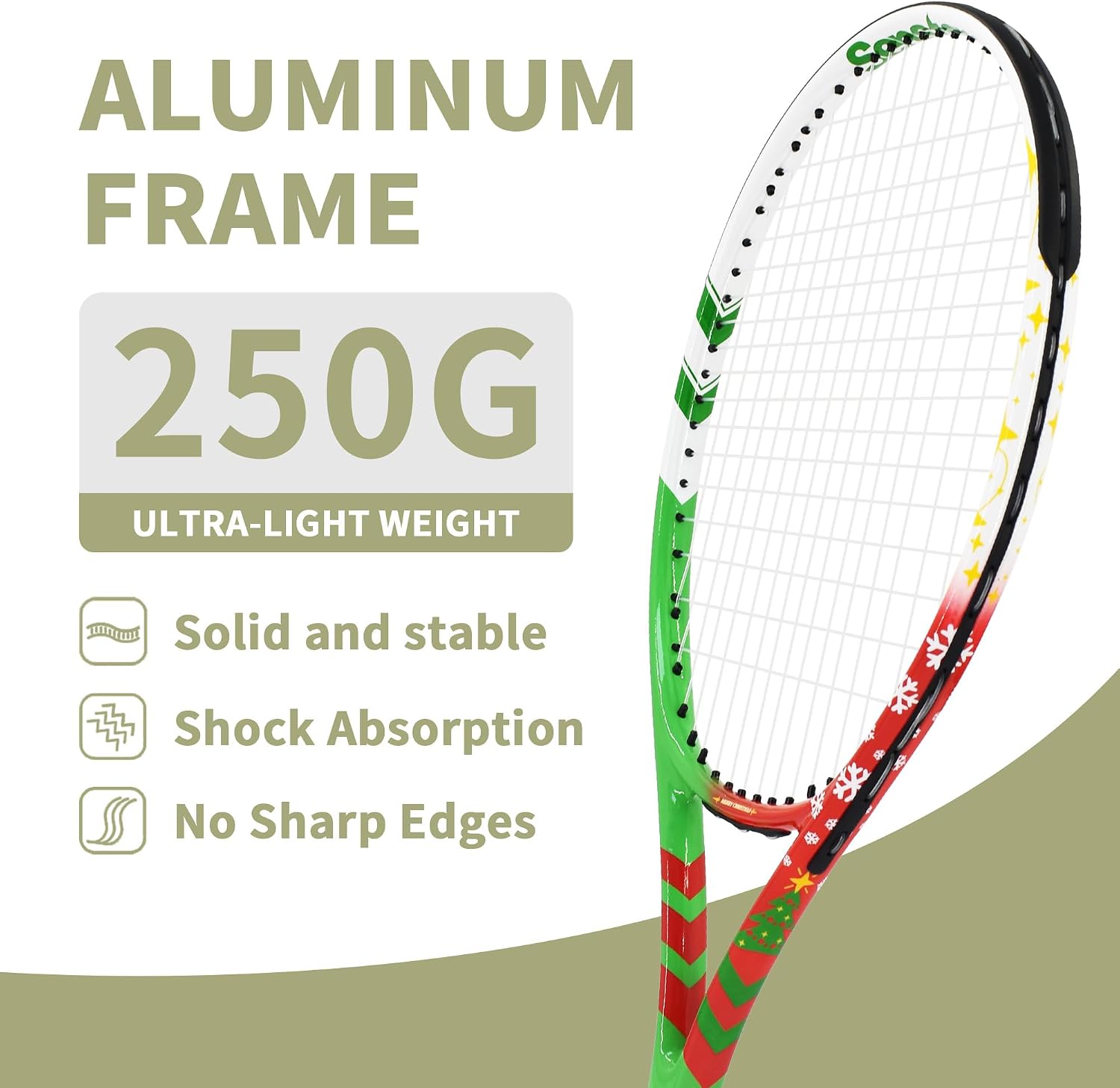 Senston 19" 23" 25" Kids Junior Tennis Racquet for Kids Children Boys Girls Tennis Rackets with Racket Cover