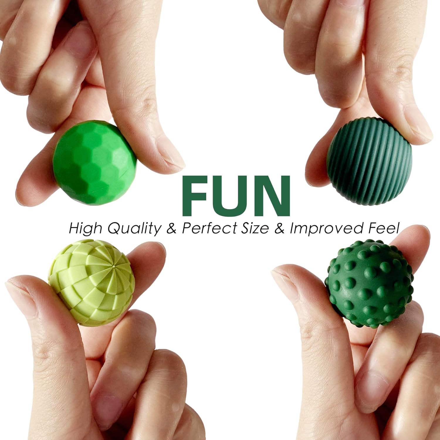 Stylish Magnetic Sensory Fidget Balls, Silent Stress Relief Desk Toy, 4 Pack Multi-Color Tactile Texture Fidget Toys for Adult & Teens, Anxiety Calming Down, Weighted Magnetic Fidgets