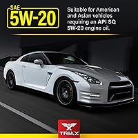 Vista 5 de TRIAX Synergy SRT 5W-20 Aceite de motor PAO-éster completamente sintético, drenaje de 12.4 mi, modificación por fricción molyboro, licencia API SP
