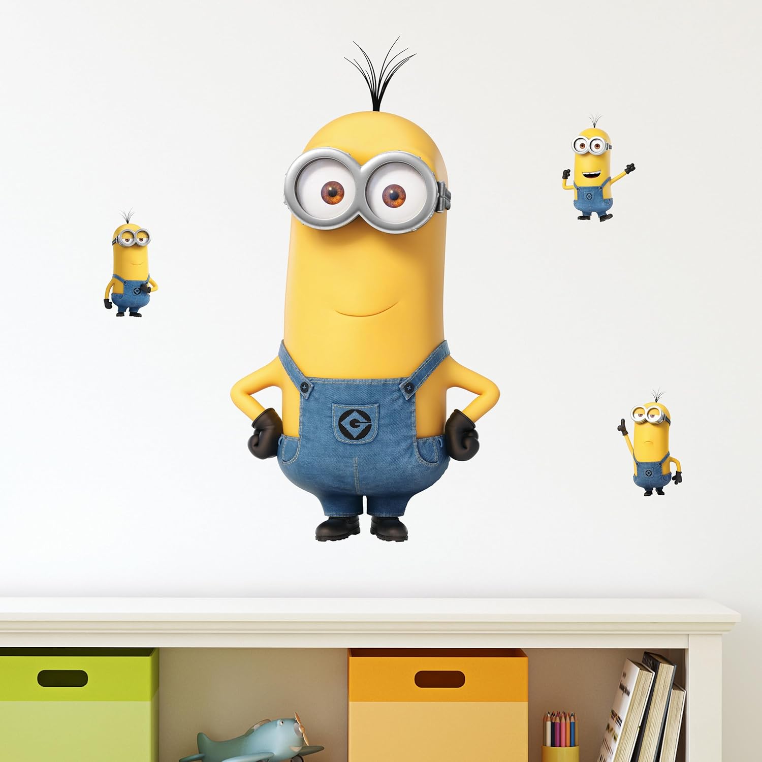 Despicable Me Minions Wall Decals - Bob, Kevin, Stuart Bananas Vinyl Wall Stickers Bedroom Decorations - Peel and Stick Room Decor