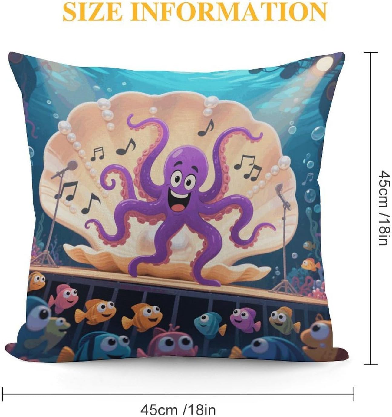 Octopus Cartoon Plush Cushion Cover