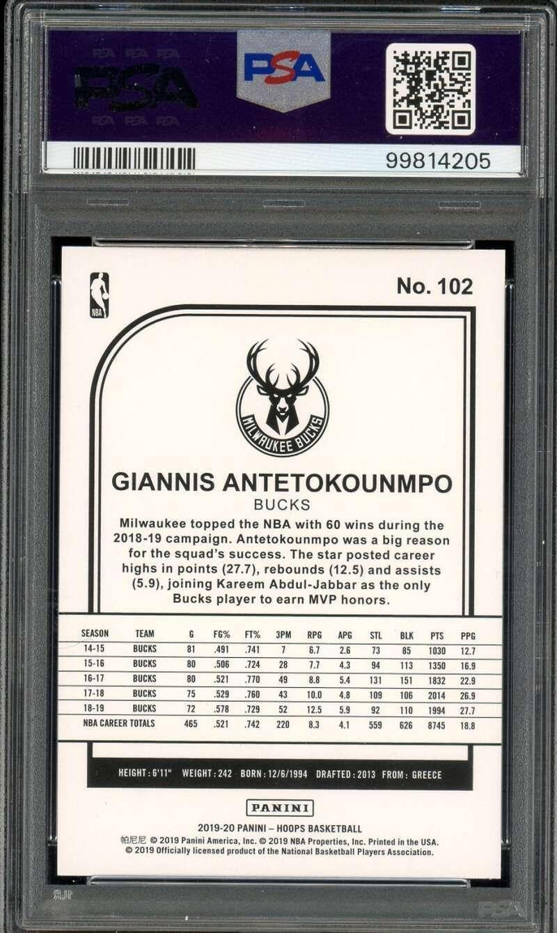 Giannis Antetokounmpo Card 2019-20 Panini Hoops Explosion #102 PSA 10 - Unsigned Basketball Cards
