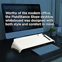 Vista 8 de FluidStance Slope Desktop Dry Erase Computer to-Do Board, Dry Erase Surface, Solid Steel with White Surface (White, Medium)
