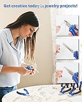 Vista 5 de Toolour Juego de alicates de joyería con soporte de madera, 8 alicates profesionales de alambre para abalorios, fabricante de joyas, manualidades