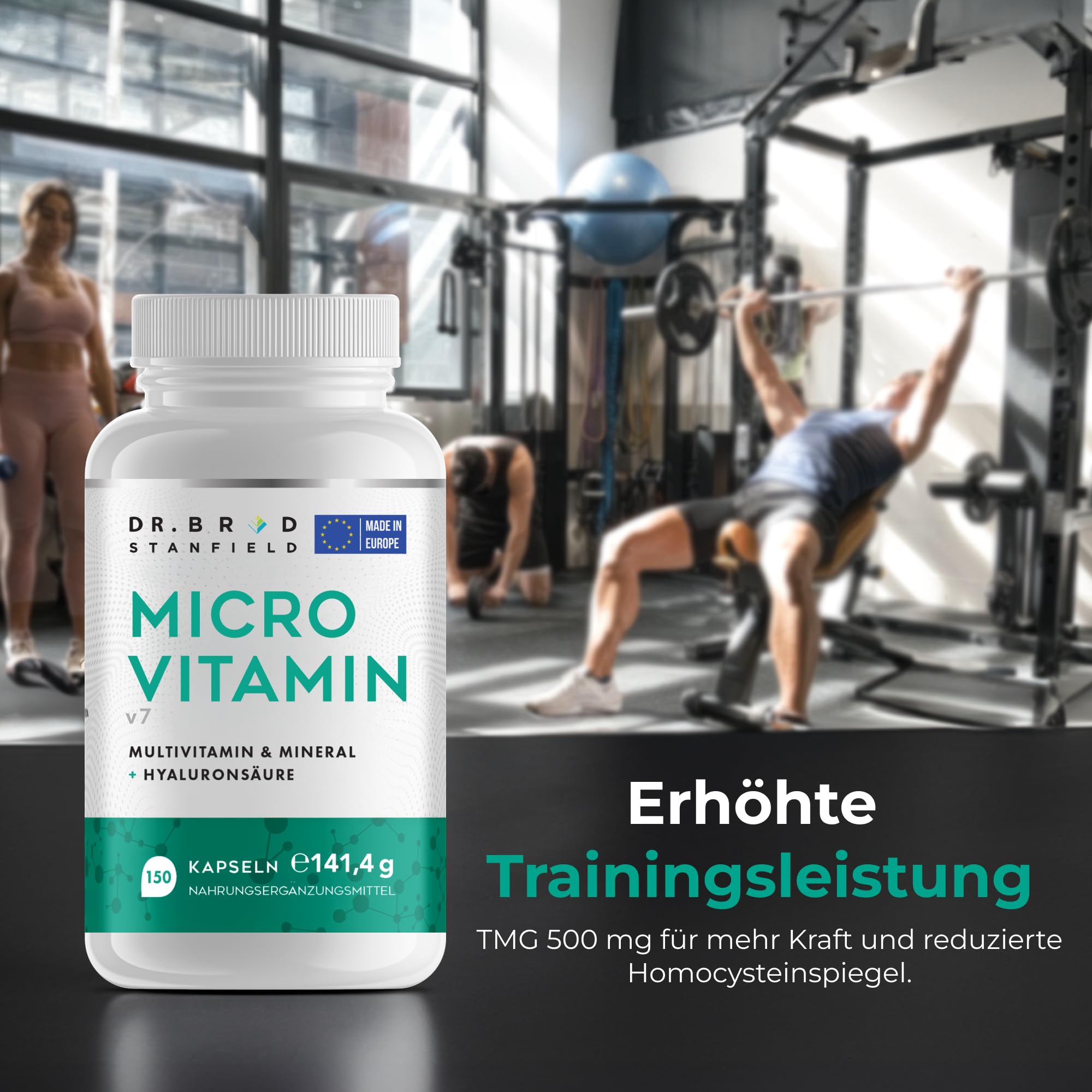 Methyliertes Multivitamin + D3/K2 + Hyaluronsäure 150 Kps | B-Komplex (P5P, Methylfolat, Methyl-B12) + chelatierte Glycinat-Mineralstoffe + Magnesiumtaurat + TMG + Cholin + Bor