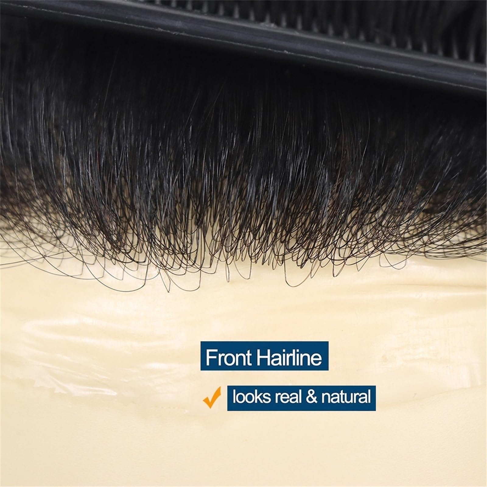 Tupecik męski Peruka z ludzkimi włosami dla mężczyzn PU Skin Hair System 6 cali