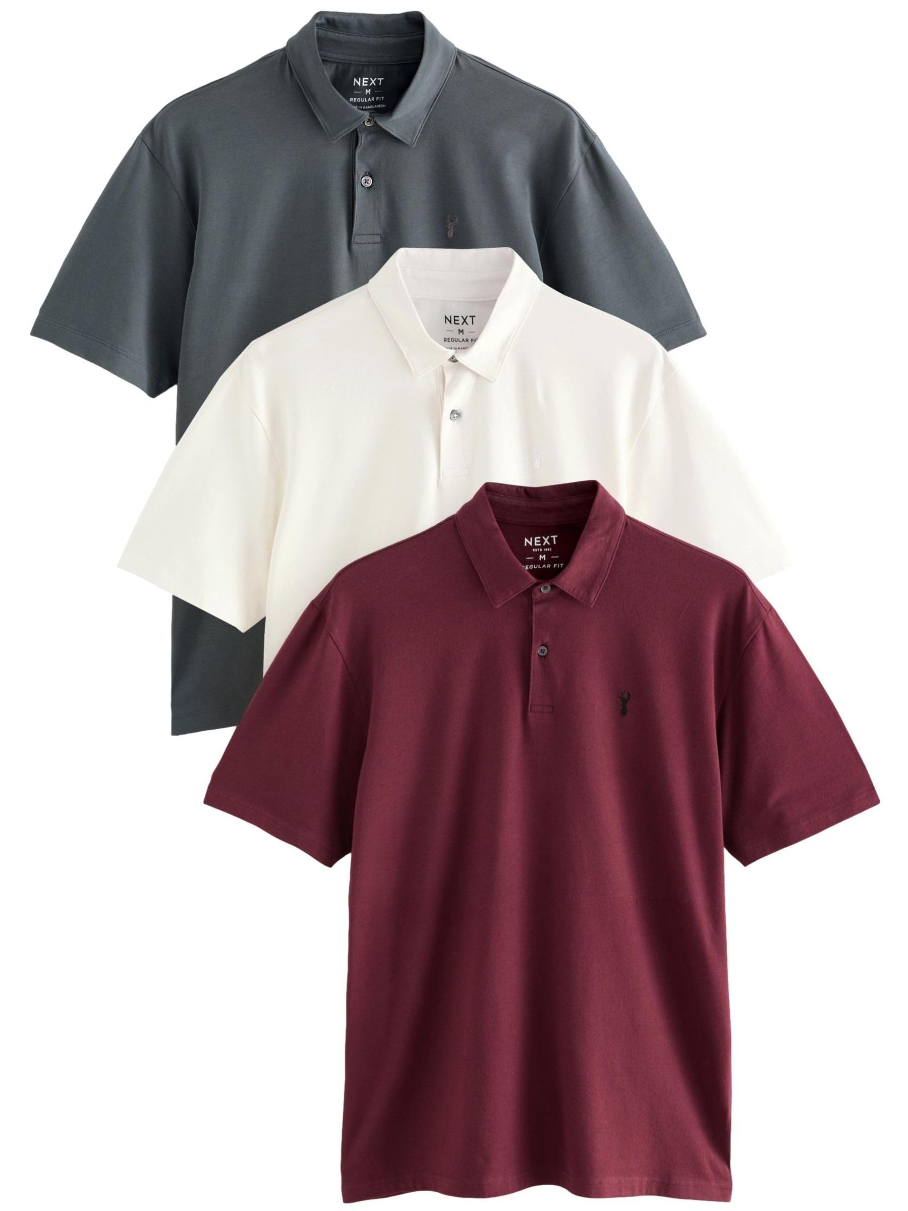 NEXT Herren Poloshirts aus Jersey im 3er-Pack