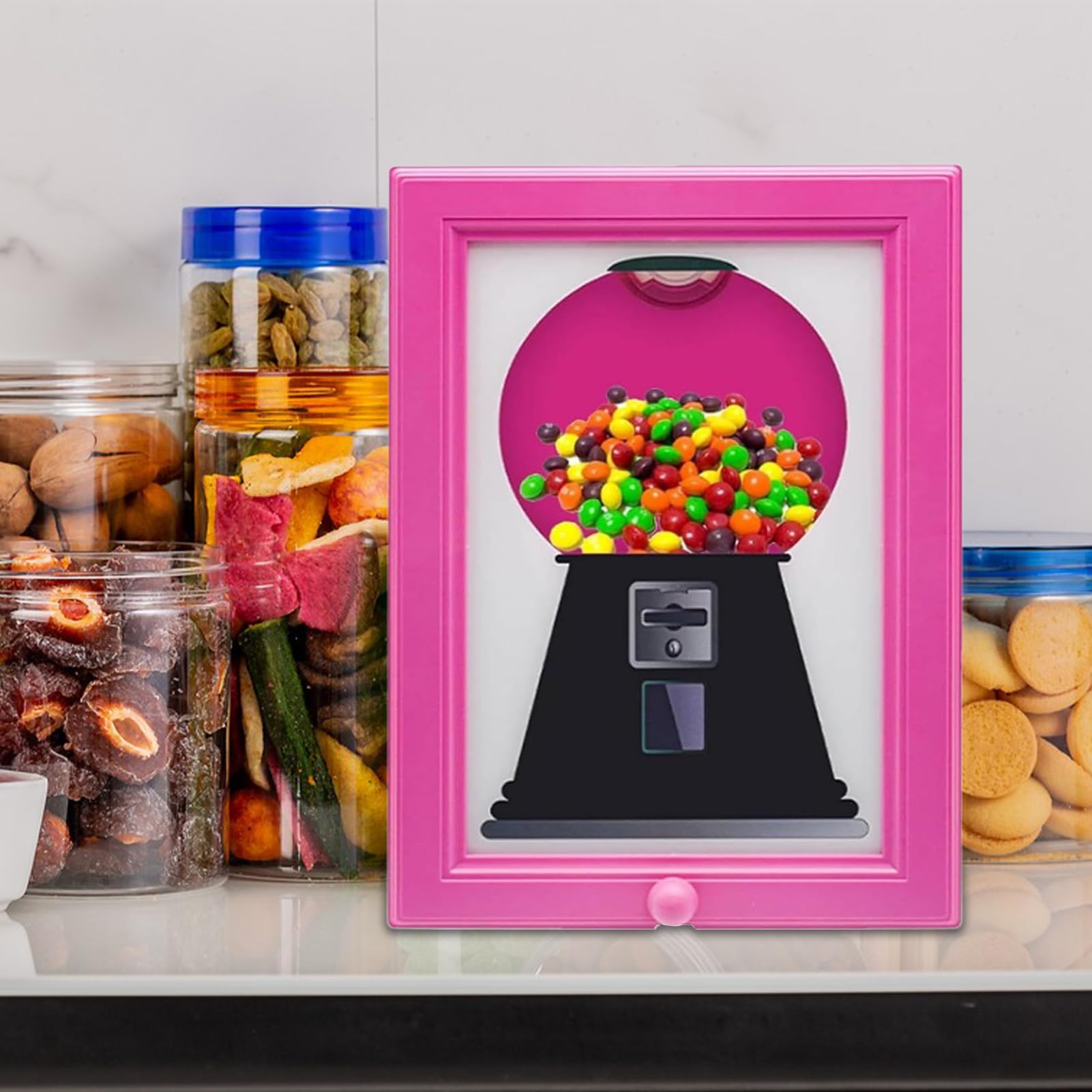 Generisch Handy-Candy Frame, Bilderrahmen Mit Süßigkeiten-Spender Für Kinder, Kreative Wandbilderrahmen-Dekorationen, Hängender Süßigkeitenspender & Kaugummi-Maschine Bilderrahmen