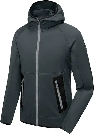 Little Donkey Andy Men's Fleece-Lined Running Jacket with Hood and Thumbholes