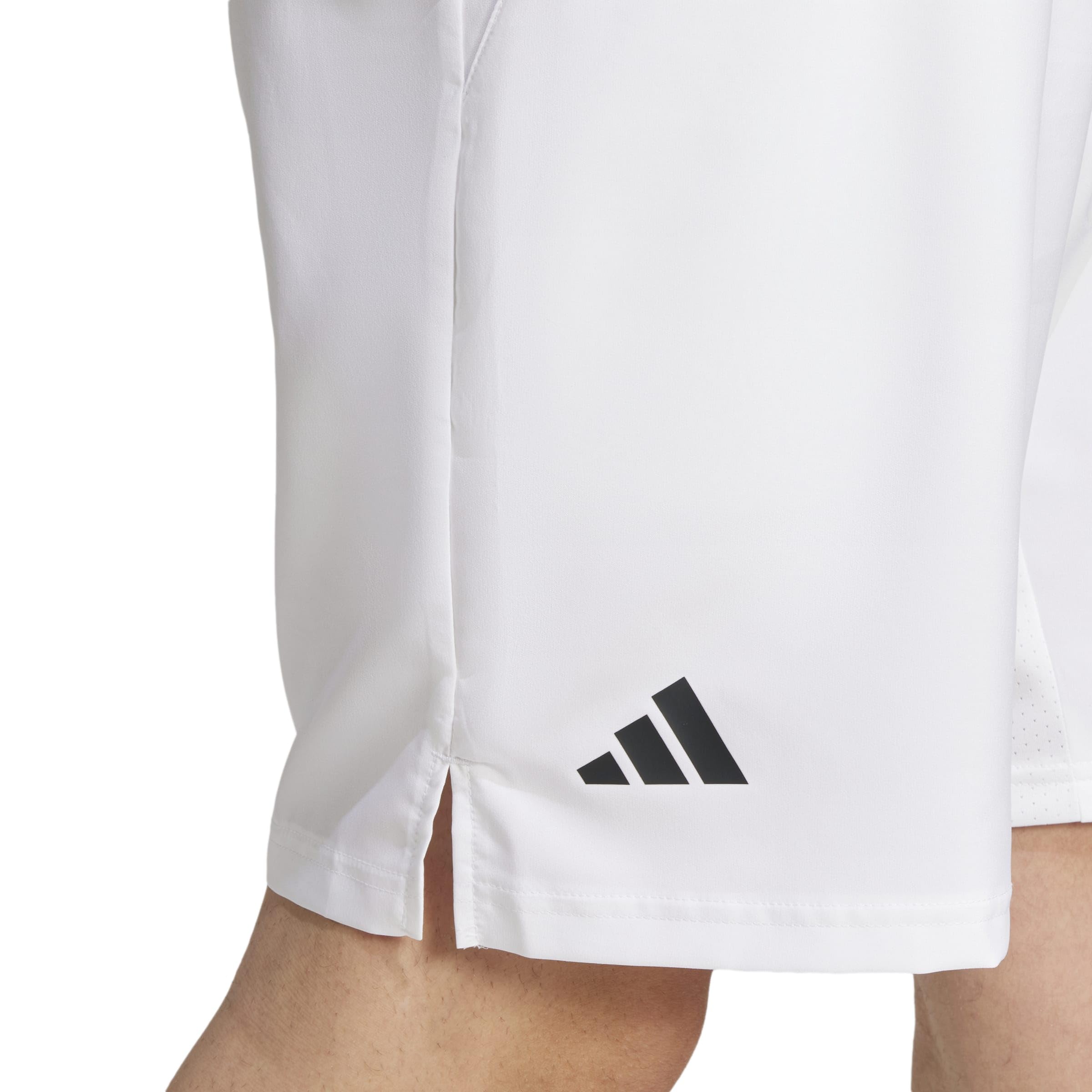 adidas Uomo Club Tennis Climacool 3-Stripes Shorts, White, XL 7 inch