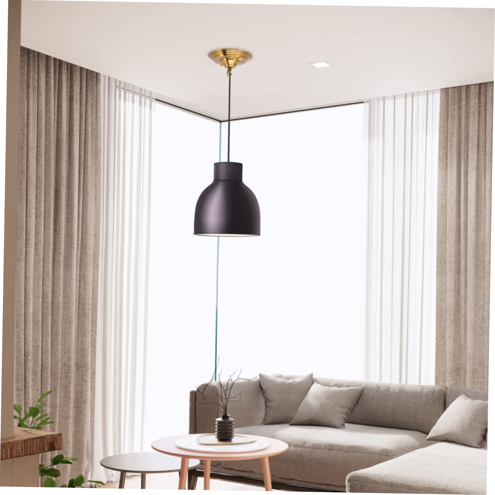 VICASKY Support de Fixation pour Lustre en Fer 140 Mm Ouverture Plaque de Recouvrement de Plafond Finition Bronze Doré Accessoire Suspendre pour Luminaire Intérieur Restaurants Salons