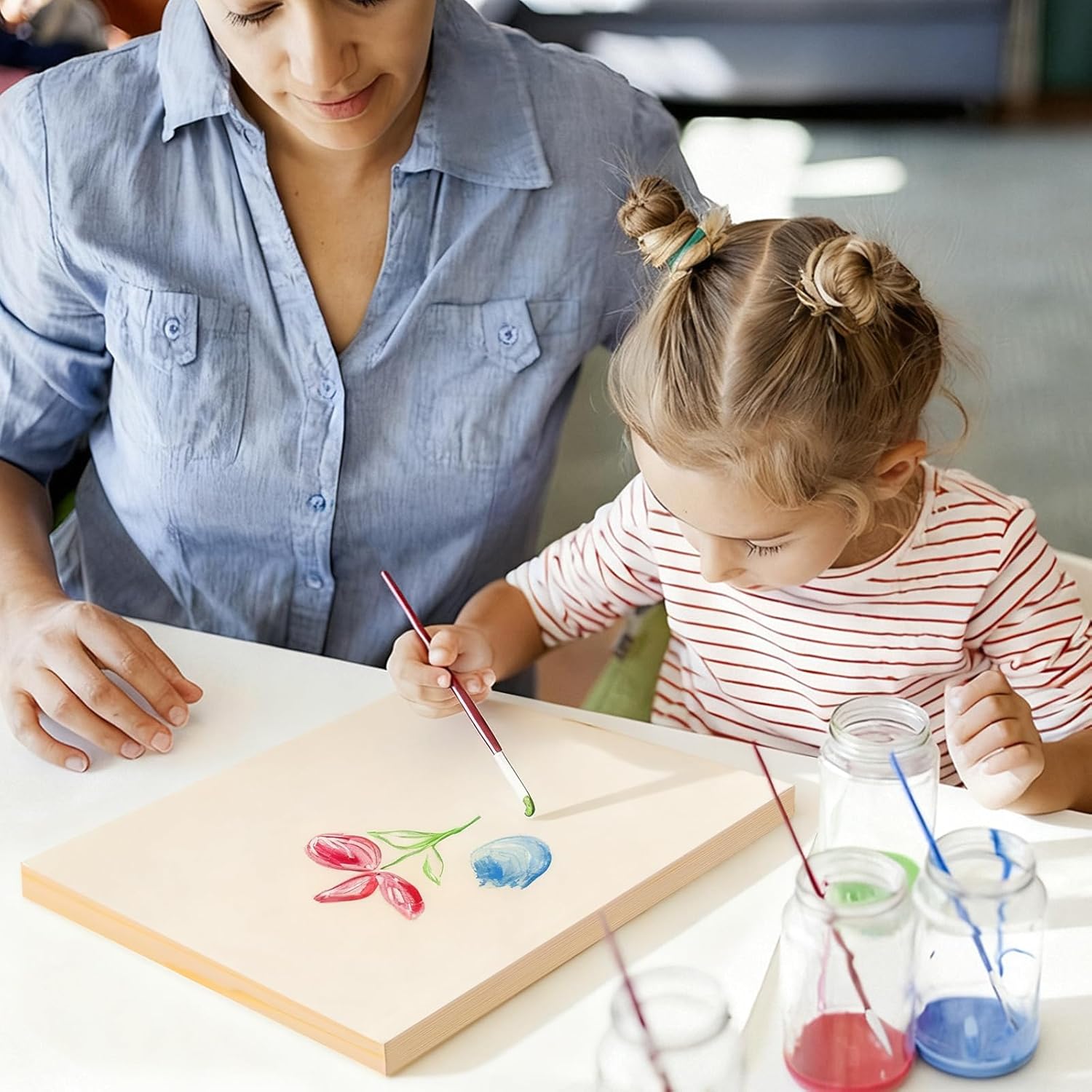 5 Pack 12x16 Inch Wood Panel Boards, Unfinished Wood Canvas Panels, Blank Wood Boards for Painting, Perfect for Mother's Day, Graduation, Father's Day DIY Crafts