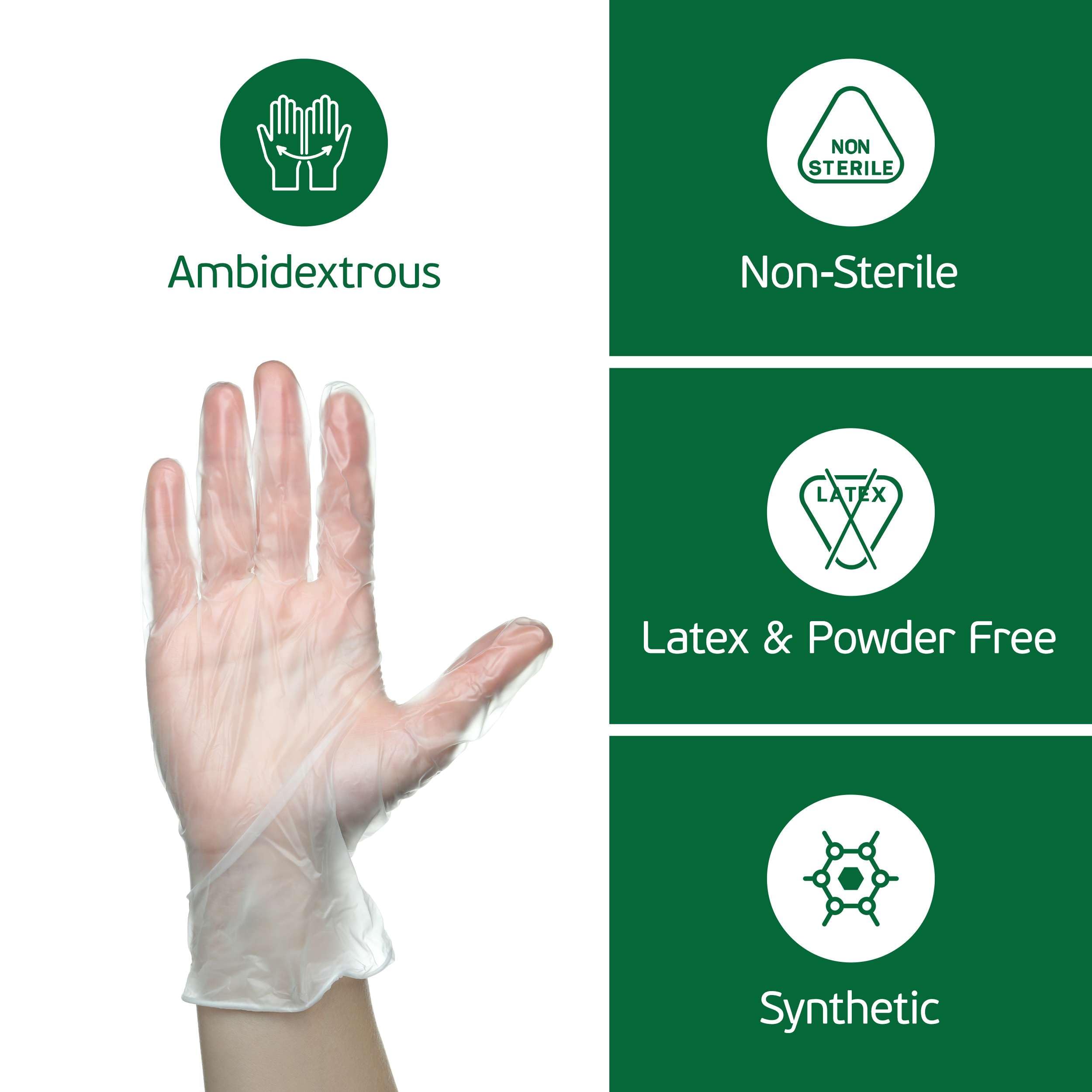 Guantes desechables de vinilo para cocinar y preparar alimentos, 100 guantes desechables transparentes medianos sin látex, guantes seguros para alimentos para barbacoa, cocina,