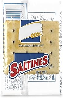 Saltine Crackers – Individually Wrapped Packs, 100 Count – Classic Light & Crispy Crackers, Perfect for Soups, Salads, Snacks, Lunchboxes, and On-the-Go Portions