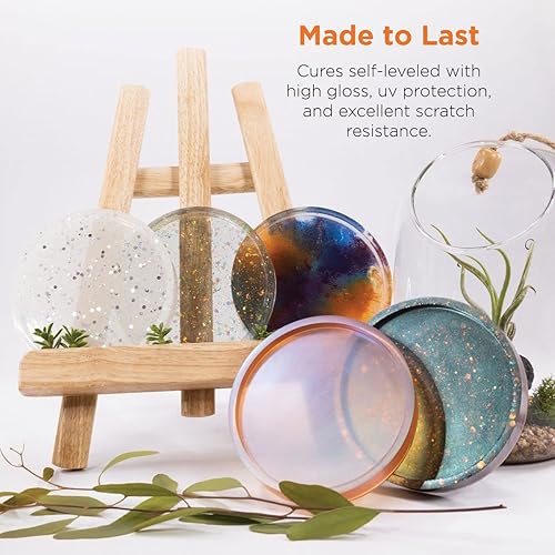 Miniatura 4 de Rolio - Kit de resina epoxi y endurecedor de 32 onzas, transparente, brillante, resistente a los rayos UV, para manualidades de bricolaje,