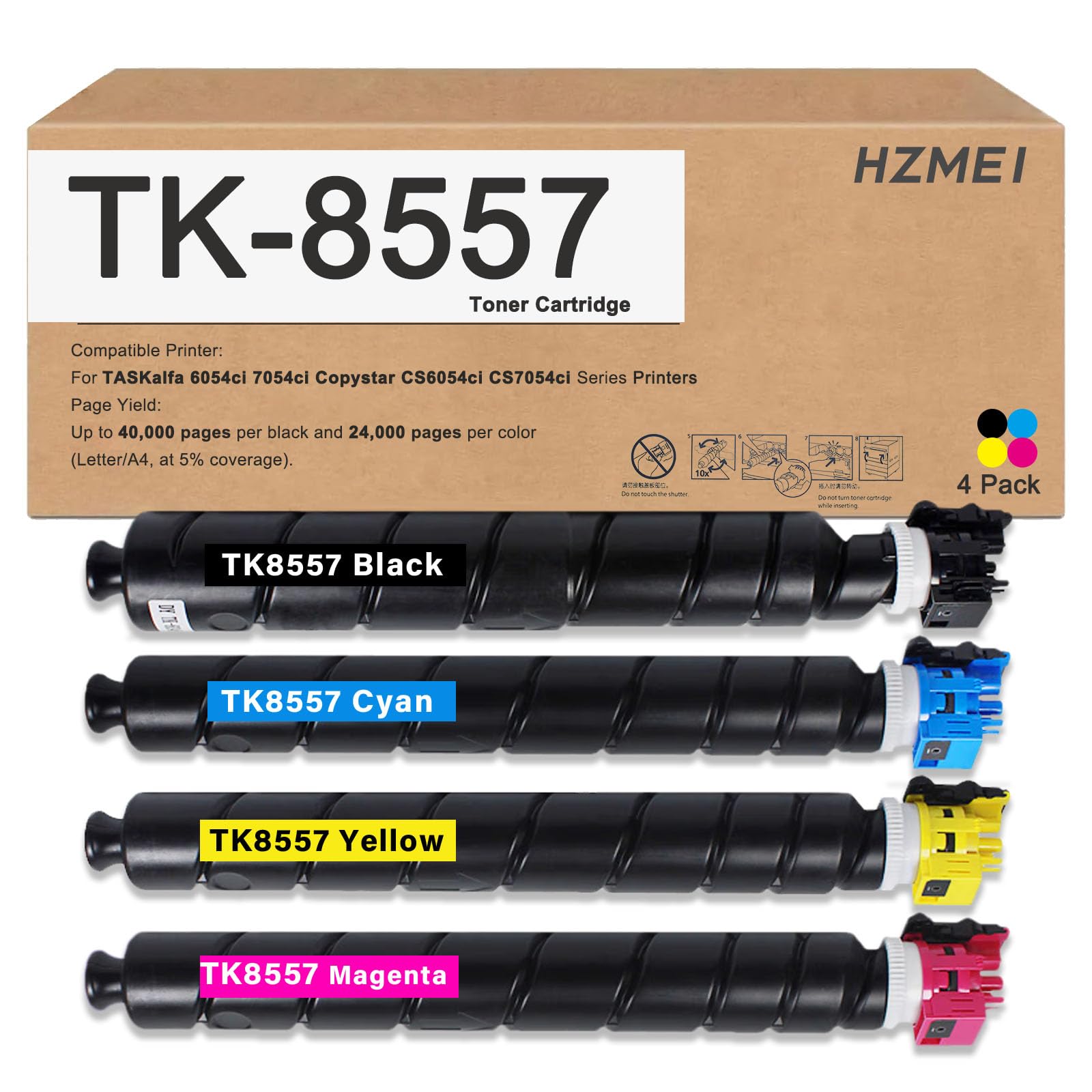 HZMEI TK8557 TK-8557 Toner Cartridge High Yield Remanufactured Compatible for Kyocera TASKalfa 6054ci 7054ci Copystar CS6054ci CS7054ci Series