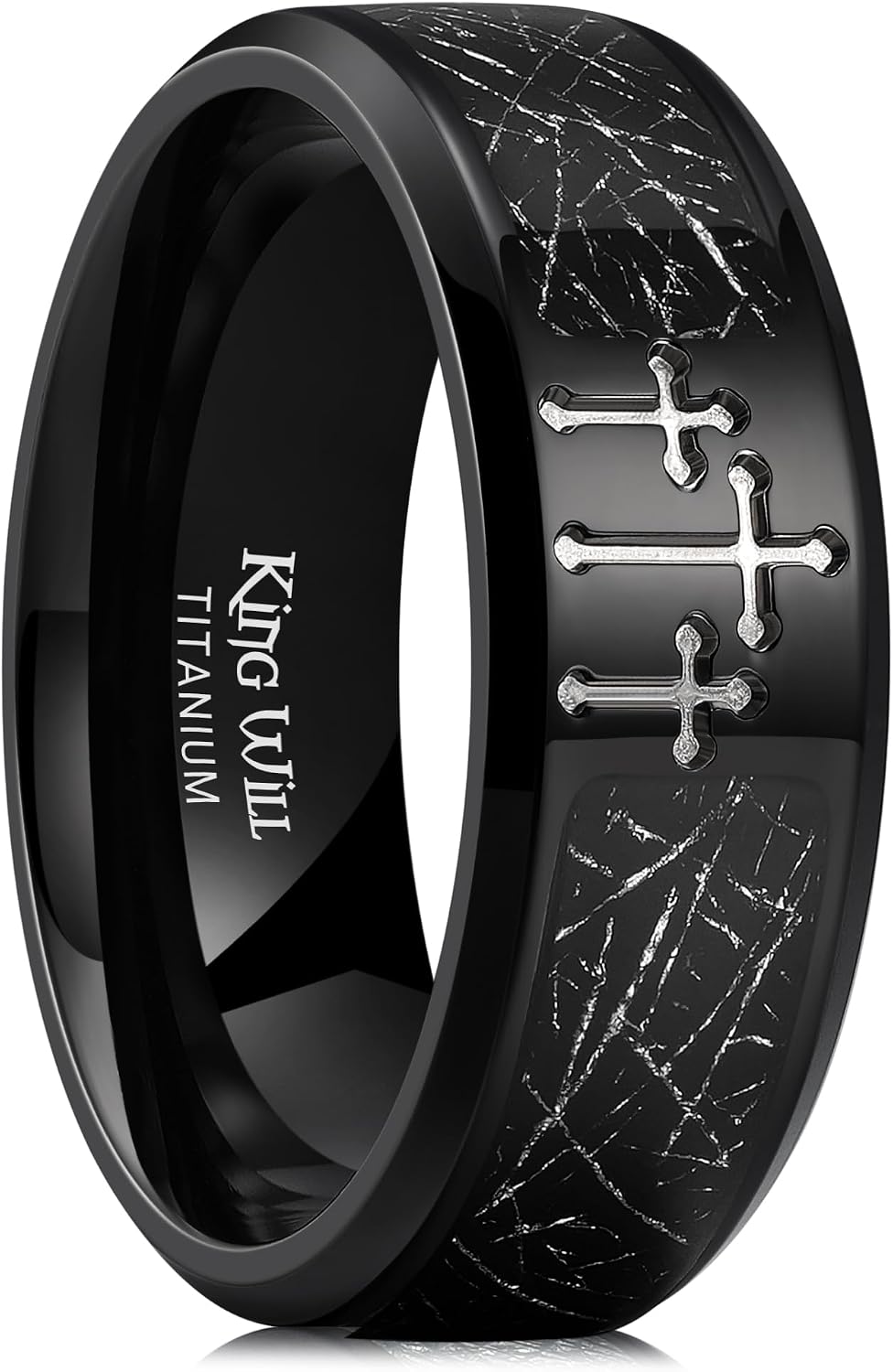 King Will Cross Titanium Wedding Band for Men Women
