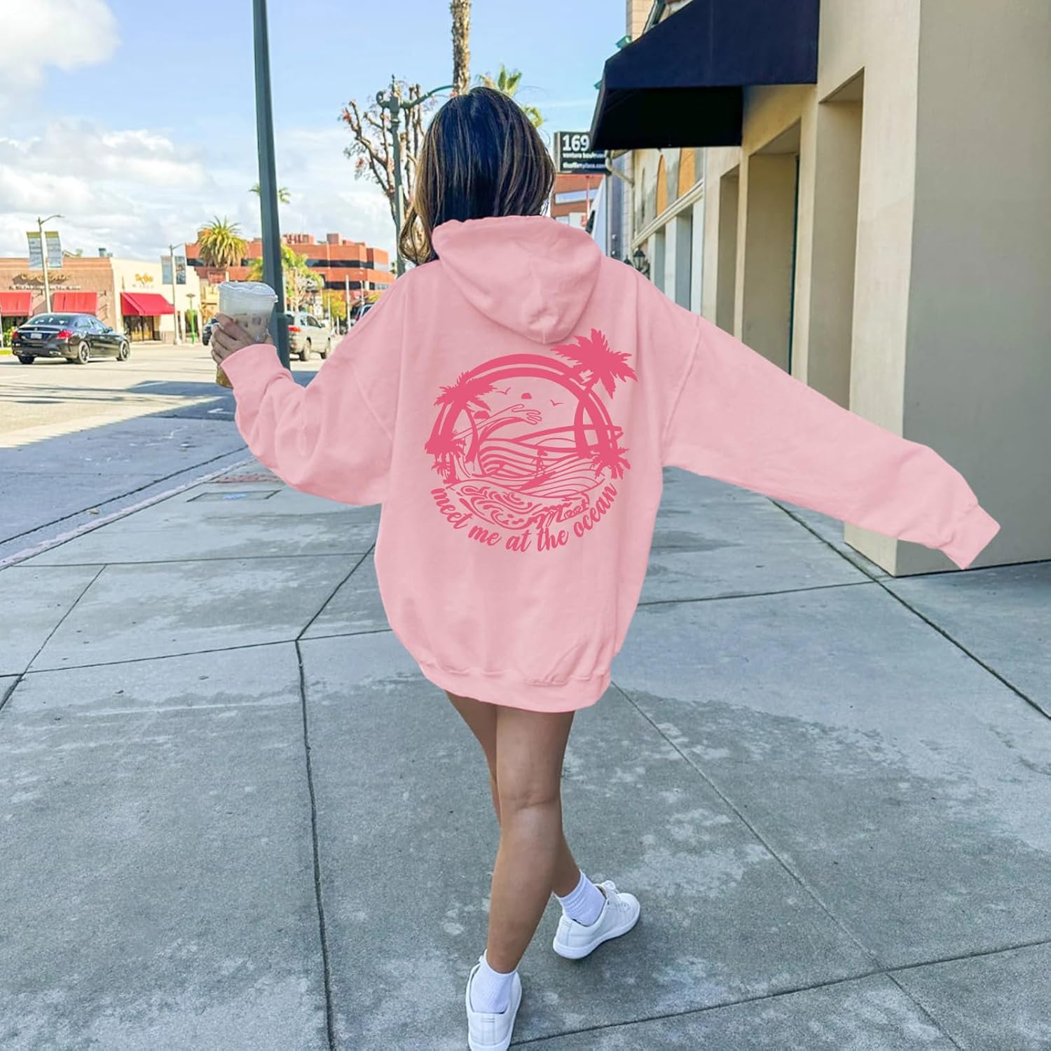 Cute Palm Hoodies For Teen Girls Oversized Graphic Sweatshirt Baggy Aesthetic Hoodie Y2k Trendy Preppy Clothes Women - Image 3
