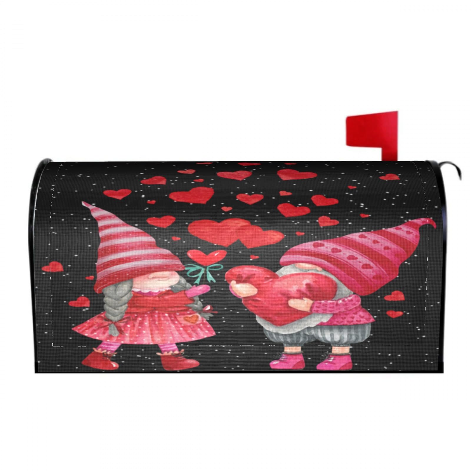 Valentines Gnomes Mailbox Covers Magnetic Wraps Post Letter Box Cover Garden Home Decor 25.5x21 in