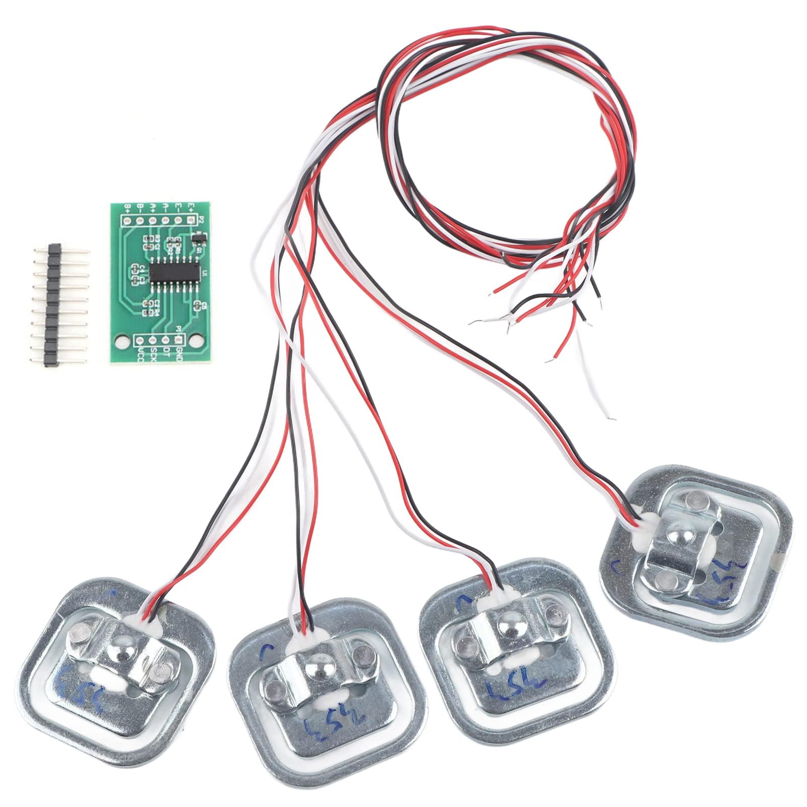 Kit Celle di Carico Half Bridge Cella di Carico 4PCS 50kg Cella di Carico 200kg Estensimetro HX711 Modulo 4 Individuali 50Kg