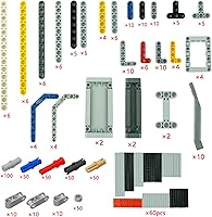 Vista 2 de BroTex Technical Parts - Juego de piezas Liftarm Beams Ladrillos, ejes a granel, pasadores, paneles, conectores de vigas de marco, 580 piezas