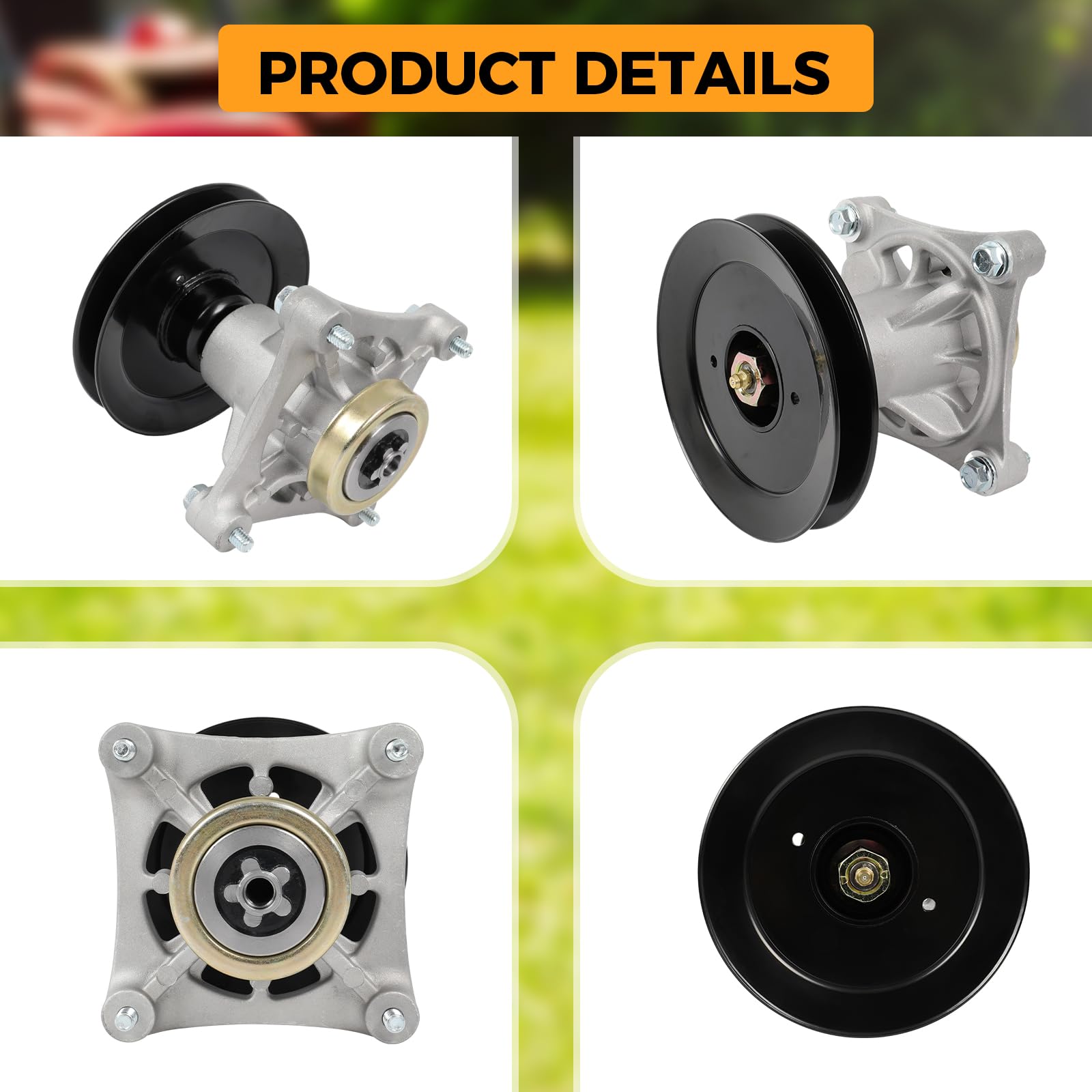 Mandrino per tosaerba con puleggia per 187292 187281 192870 532187292 532187281 532192870 Compatibile con AYP Husqvarna Poulan Yth22v46 42" 46" 46" 1,9 cm. Tavola falciatrice da 54 pollici