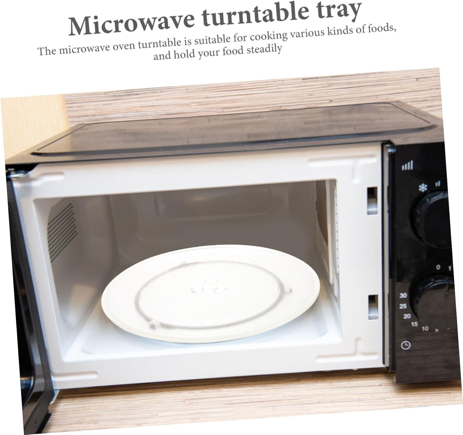 HOMSFOU Microwave Glass Turntable Plate Set with Turntable Ring and Coupler Heat-resistant Replacement for Microwave Ovens Compatible with Models Easy to Install and Durable