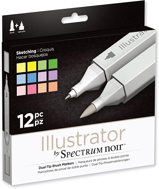 Spectrum Noir Illustrator (12Pc) - Sketching, Pack of 12 , SPECN-IL12-SKE
