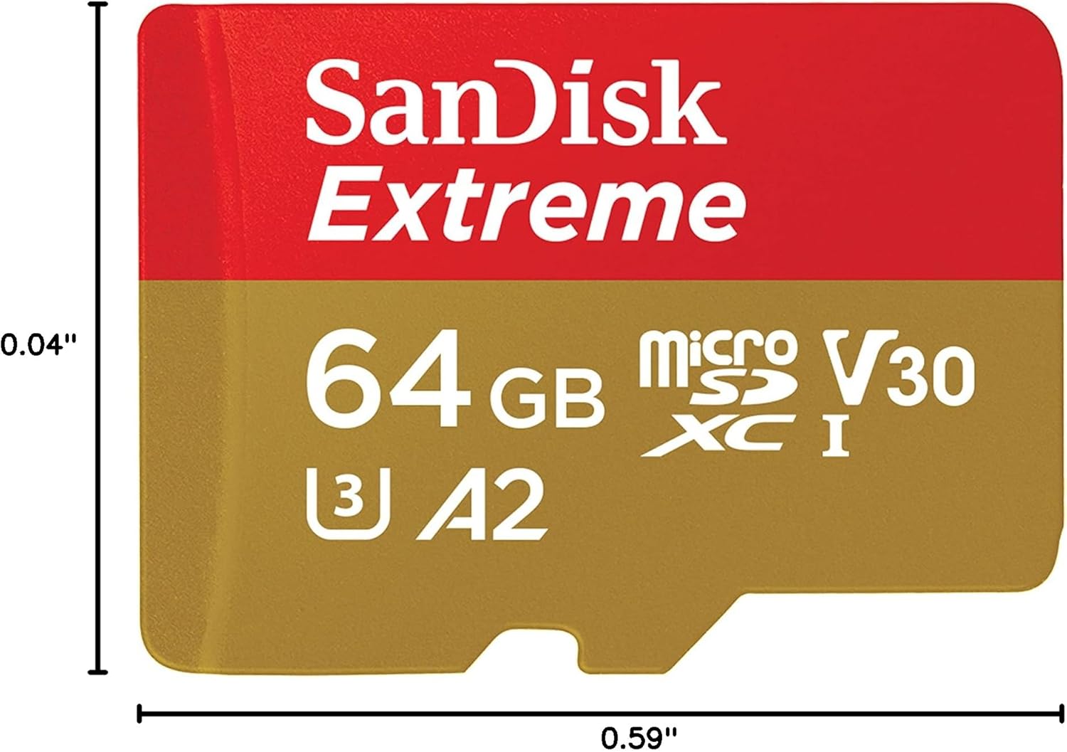 SANDISK 64GB Extreme microSDXC UHS-I Memory Card with Adapter - C10, U3, V30, 4K, 5K, A2, Micro SD Card - SDSQXAH-064G-GN6MA