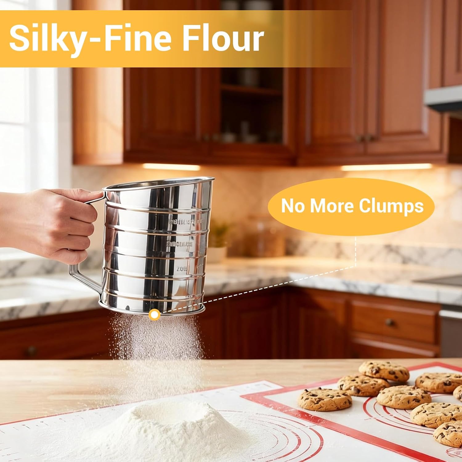 Baking Tool Kit: pastry cutter, flour sifter for baking, Bone-Shaped Biscuit Cutters, Dough Scraper,Baking Mat & Fine Mesh Strainer,Perfect for Making Cookies, Donuts & Pastries in Your Kitchen