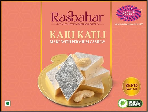 Karachi Bakery Kaju Katli 200gm | Kaju barfi | Indian Sweet | Made with Cashew | Mithai | Diwali | Festive