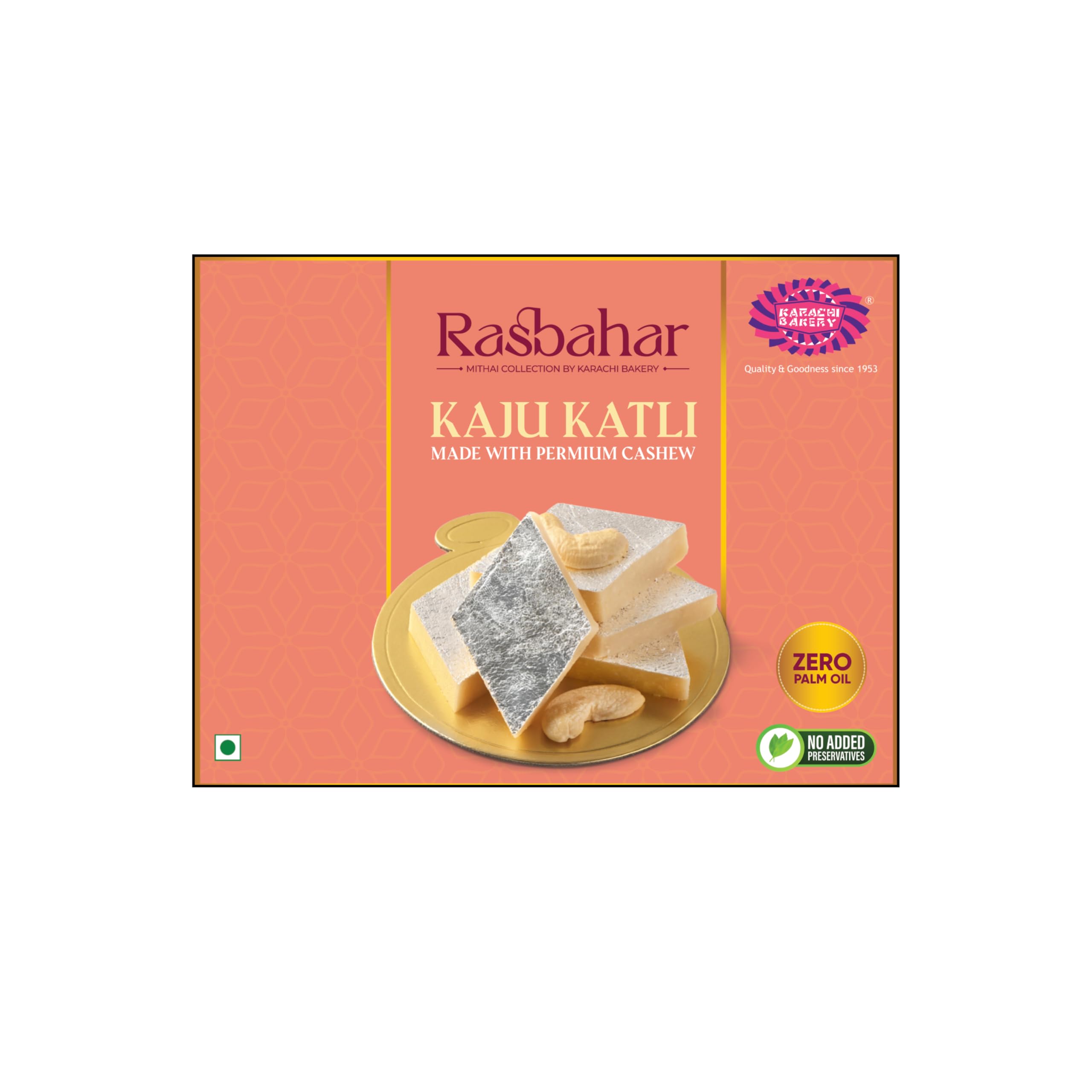 Karachi Bakery Kaju Katli 200gm | Kaju barfi | Indian Sweet | Made with Cashew | Mithai | Diwali Sweet | Festive Sweet