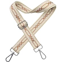 LVYOUME Crossbody Straps for Purses Silver Hardware Purse Strap Wide Shoulder Strap Adjustable Replacement,Retro Jacquard Embroidery for Shoulder Bags