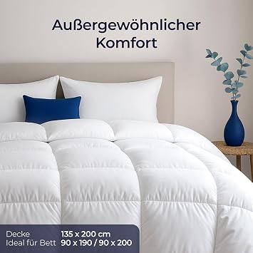 Dreamzie down blanket 135x200 down duvet - bulky all-season blanket 450gsm - comfort duvet 135x200 cm - duvets down & feathers - certified for animal welfare
