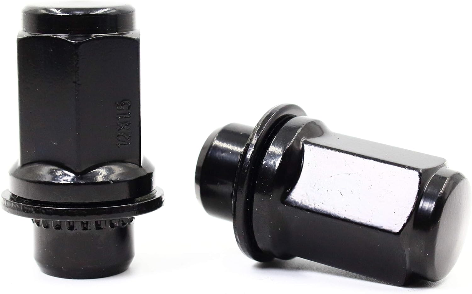 Set of 24 Veritek 12x1.5mm 1.87 Inch 47mm Length 13/16 Hex OEM Factory Mag Washer Style Black Lug Nuts for Toyota Tacoma 4 Runner FJ Cruiser SR5 Pre-Runner TRD Off-Road Limited OEM Replacement