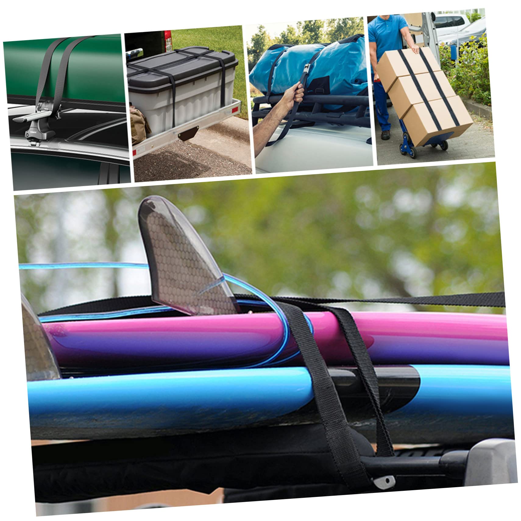 Angoily Surfboard Straps Roof Rack Carrier Polyester Bind Belts Car Roof Straps Kayak Rack for Car 200 Lb. Working Load