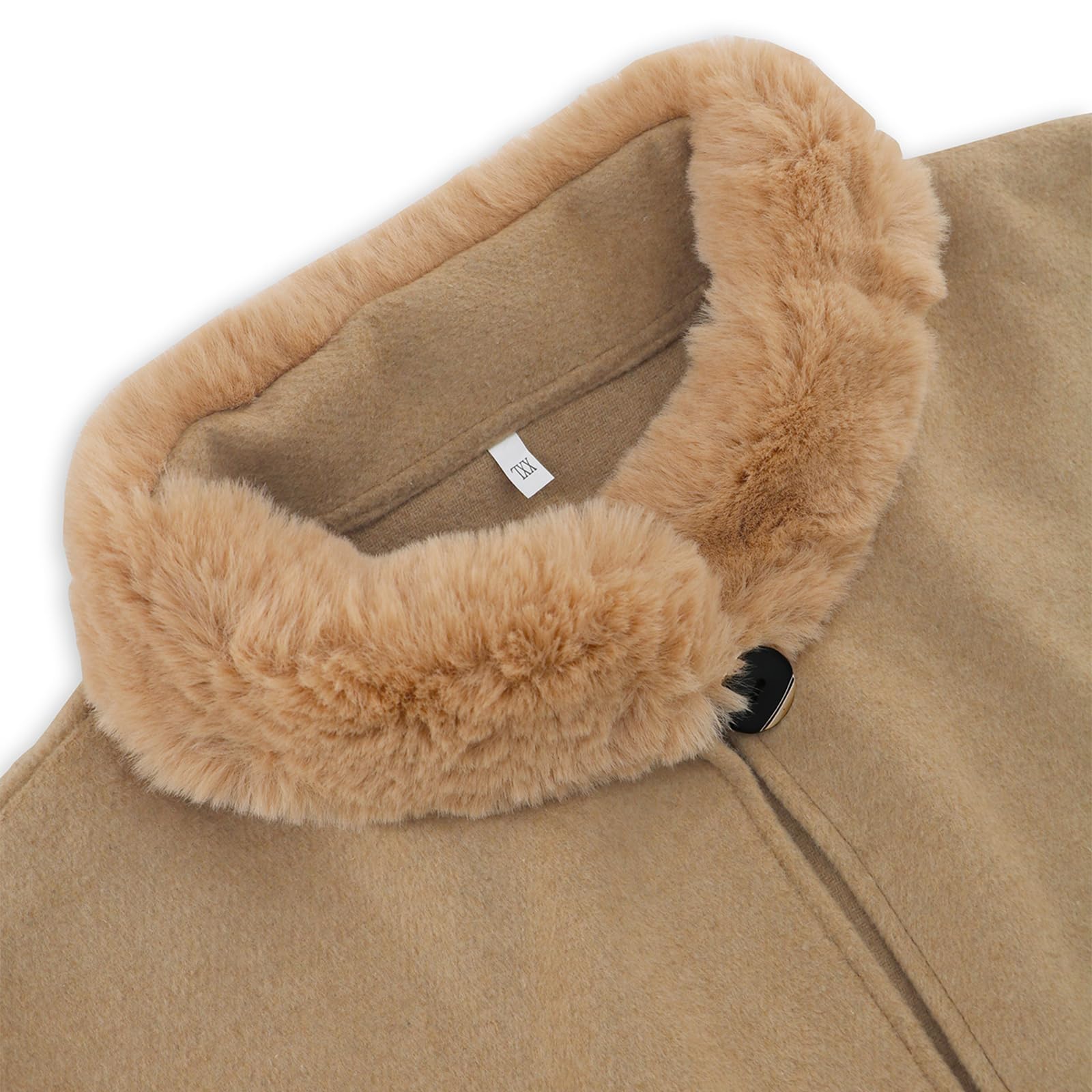 Vintage Loose Fit Poncho Mantelle Cappotto Con Colletto Peloso Polsini Per Le Donne Inverno Aperto Anteriore Baggy Mantello Cardigan Scialle Avvolgere Giacche Esterne Eleganti