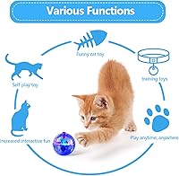 Vista 5 de Frienda 4 Pieces Ghost Hunting Cat Ball Motion Light up Cat Balls LED Motion Activated Pet Ball Motion Light up Interactive Toys Pet Glowing Mini