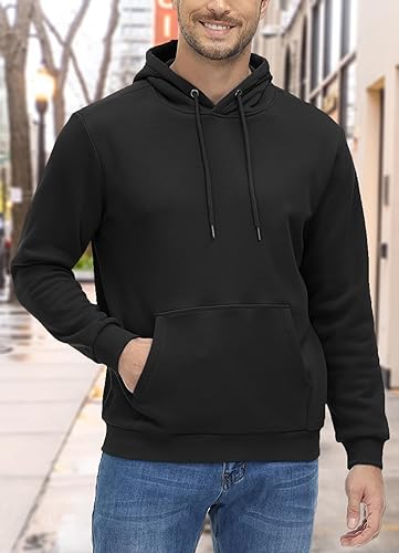 Miniatura 2 de BIYLACLESEN Sudadera con capucha para hombre, con forro polar suave, sudadera con capucha y bolsillos canguro