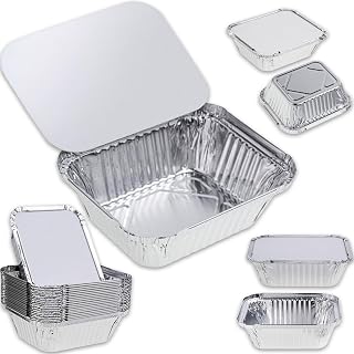 MARENT Brand * EXTRA SMALL * 50 x Silver Foil Food Trays Containers & Lids 110 x 85 x 32mm (No.1) Same Day Posting if bought before 3pm Weekdays